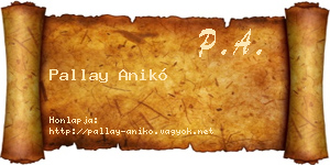 Pallay Anikó névjegykártya